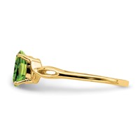 14K Yellow Gold 7x 5mm Oval Peridot Twist Ring view 3