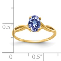 14K Yellow Gold 7x5mm Oval Tanzanite Ring view 2