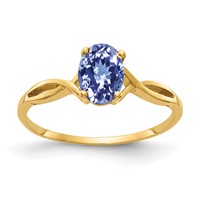 14K Yellow Gold 7x5mm Oval Tanzanite Ring view 1