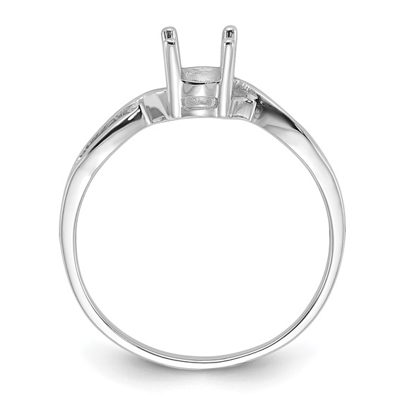 14k White Gold Polished 7x5 Oval Gemstone Ring