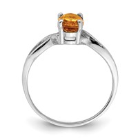 14K White Gold 7x 5mm Oval Citrine Twist Ring view 2