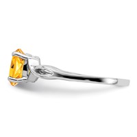 14K White Gold 7x 5mm Oval Citrine Twist Ring view 3