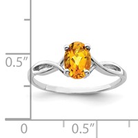 14K White Gold 7x 5mm Oval Citrine Twist Ring view 4
