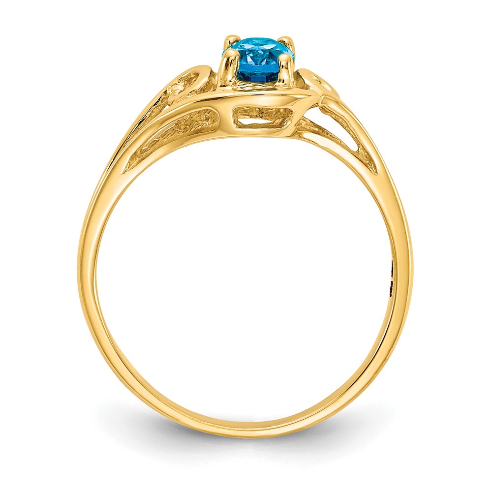 14k 6x4mm Oval Blue Topaz ring (Y2205BT)