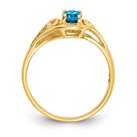 14K Yellow Gold 6x4mm Oval Blue Topaz Ring view 2
