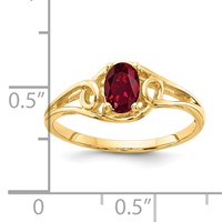 14K Yellow Gold 6x4mm Oval Lab-Created Ruby Ring view 2