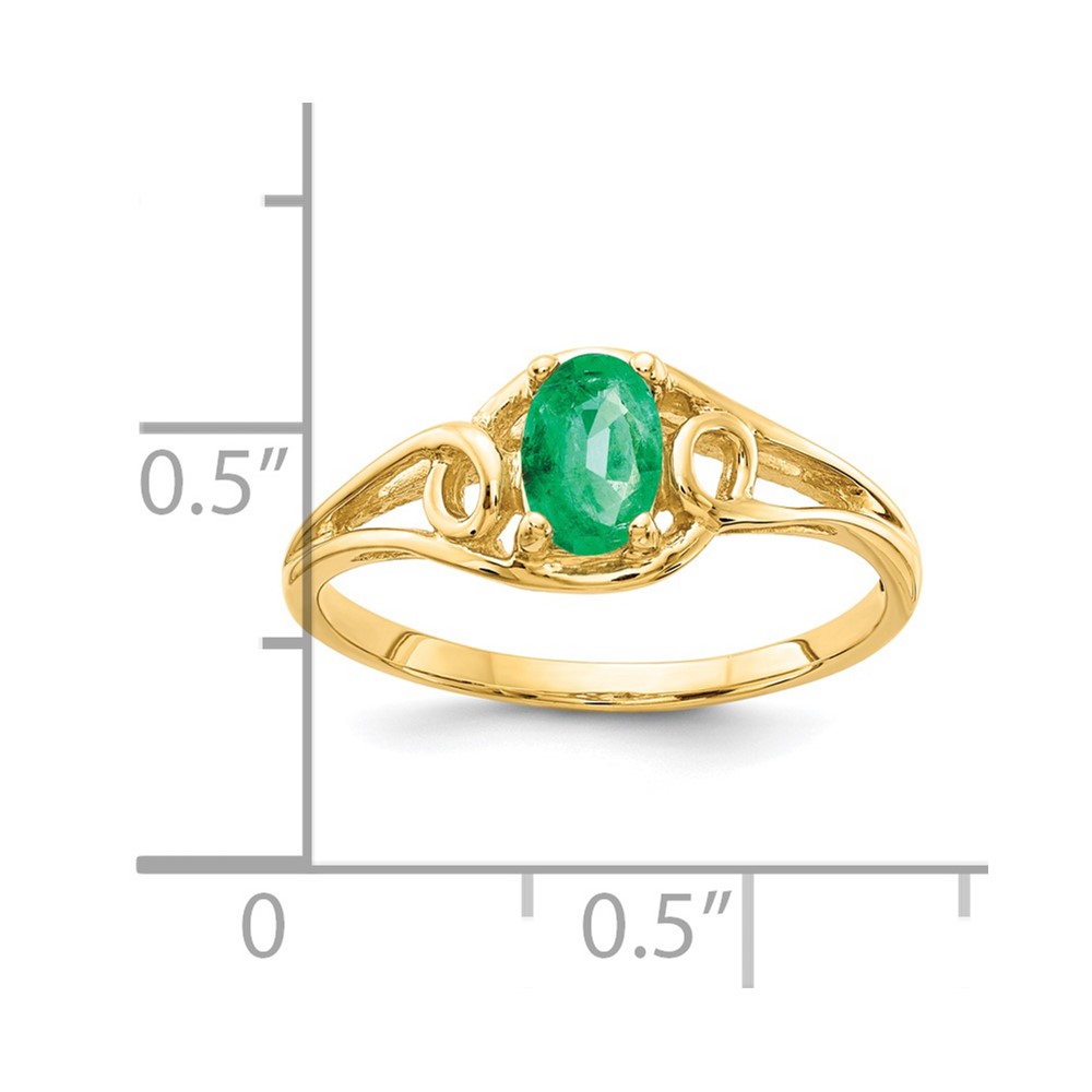 14k 6x4mm Oval Emerald ring (Y2205E)