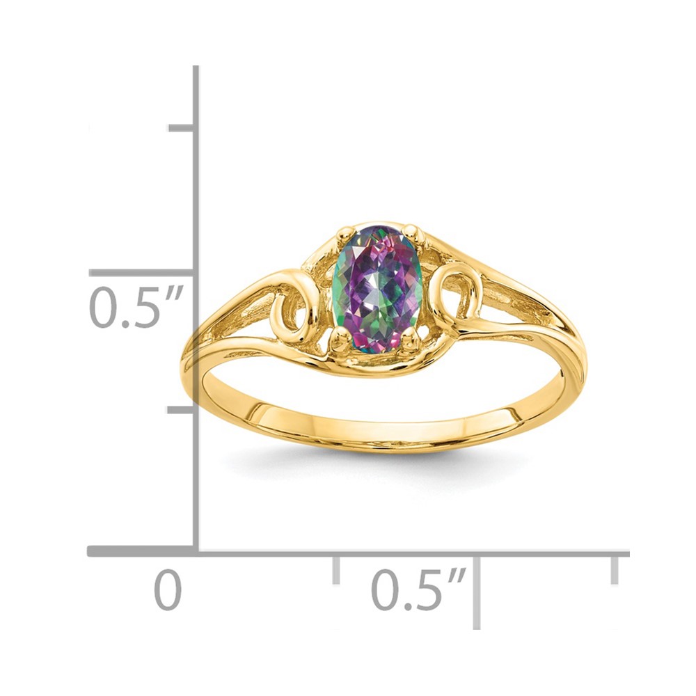 14k 6x4mm Oval Fire Topaz ring (Y2205FT)