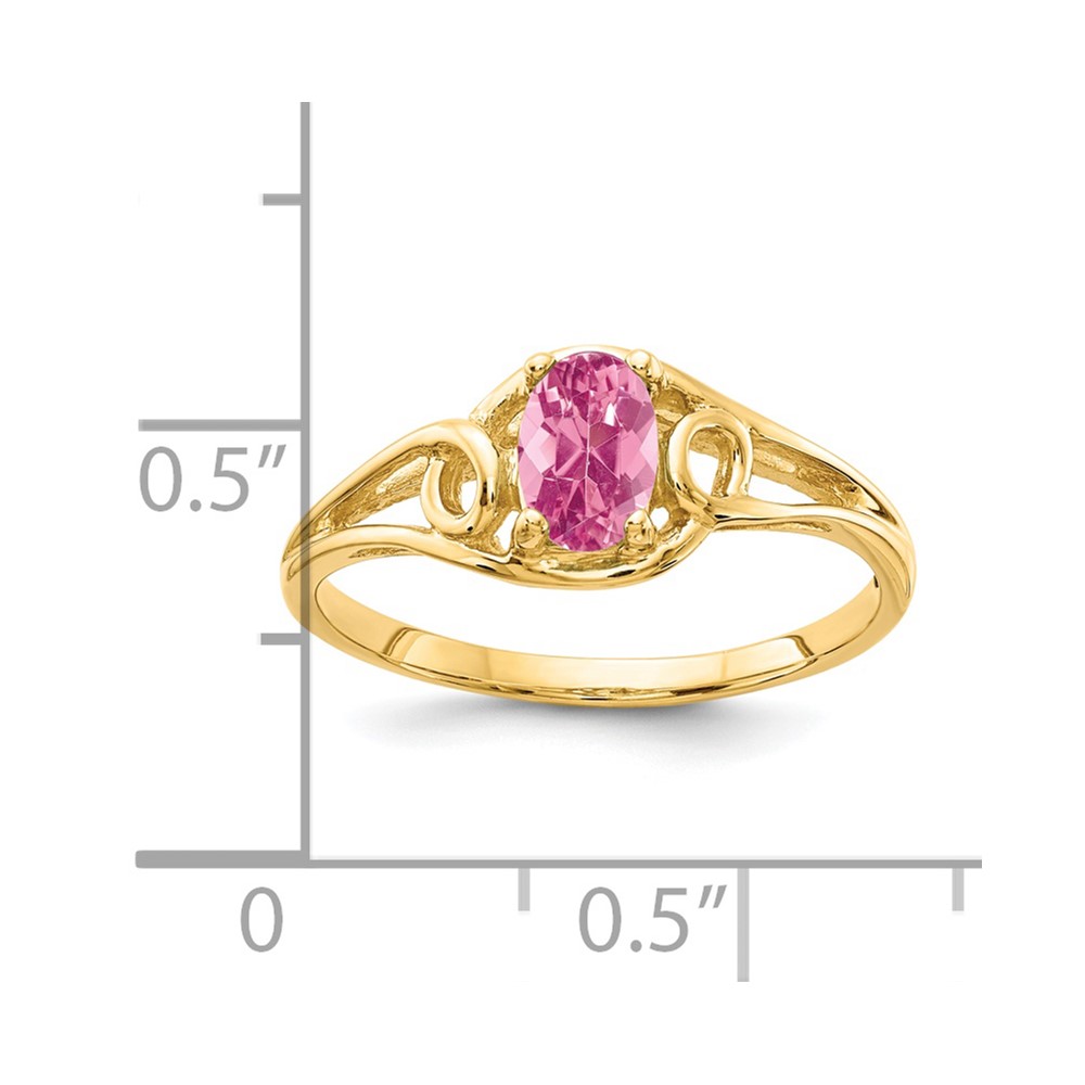 14k 6x4mm Oval Pink Tourmaline Ring (Y2205PT)