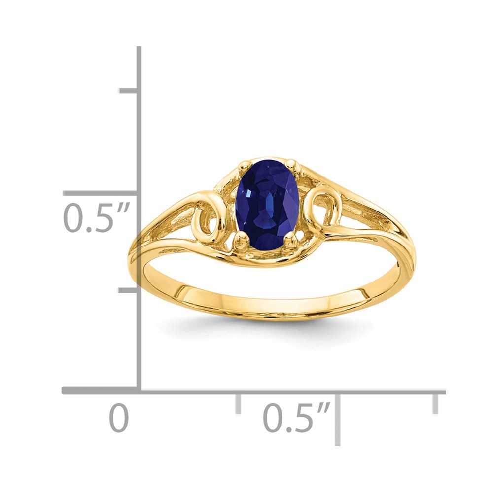 14k 6x4mm Oval Sapphire ring (Y2205S)