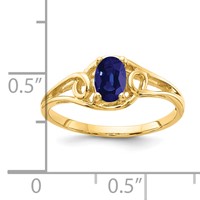 14K 6x4mm Oval Blue Sapphire Ring view 2