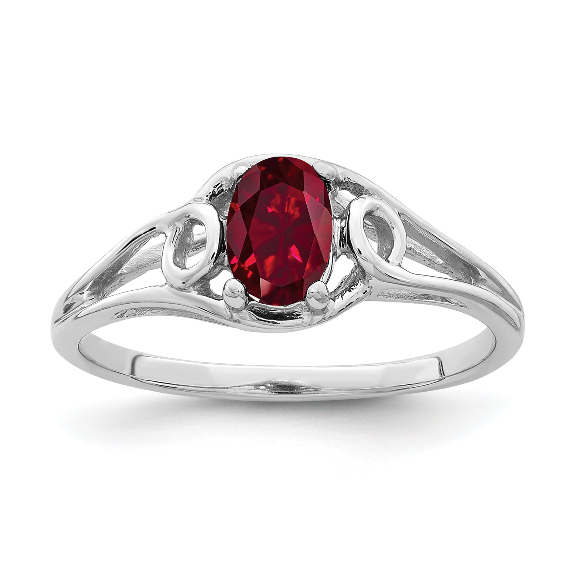 14k White Gold 7x5mm Oval Created Ruby ring (Y2206CR)