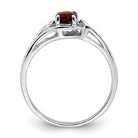 14K White Gold 6x4mm Oval Garnet Ring view 2