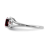 14K White Gold 6x4mm Oval Garnet Ring view 4