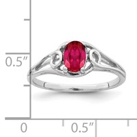 14K White Gold 7x 5mm Oval Ruby Ring view 2