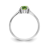 14K White Gold 7x5mm Oval Peridot Ring view 2