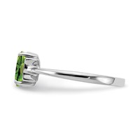 14K White Gold 7x5mm Oval Peridot Ring view 4