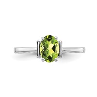 14K White Gold 7x5mm Oval Peridot Ring view 5