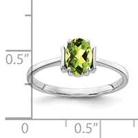 14K White Gold 7x5mm Oval Peridot Ring view 3
