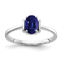 14K White Gold 7x 5mm Oval Blue Sapphire Ring view 1