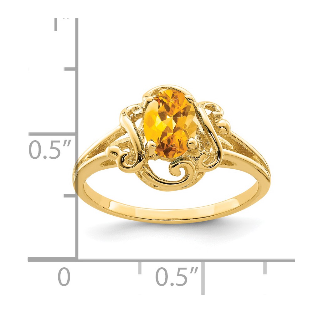 14k 7x5mm Oval Citrine ring (Y2227CI)
