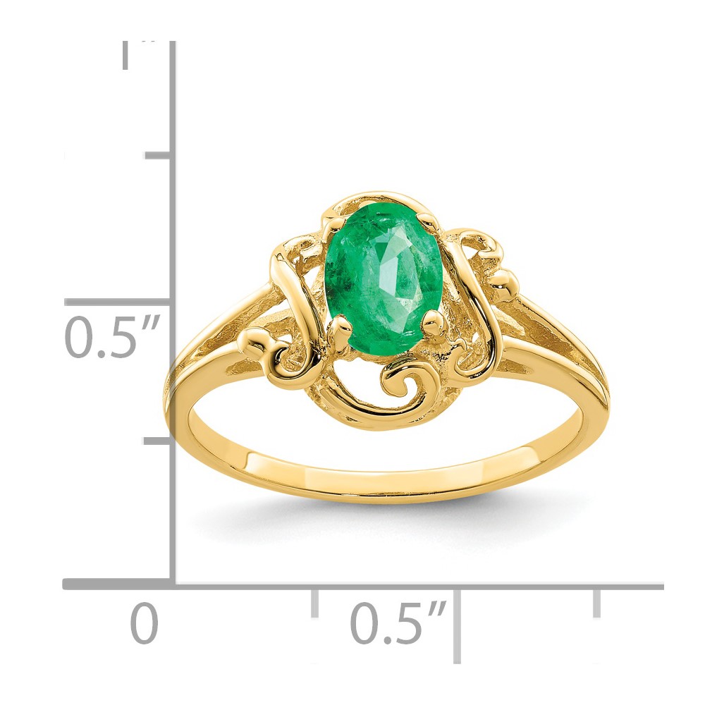 14k 7x5mm Oval Emerald ring (Y2227E)