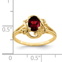 14K Yellow Gold 7x5mm Oval Garnet Ring view 2