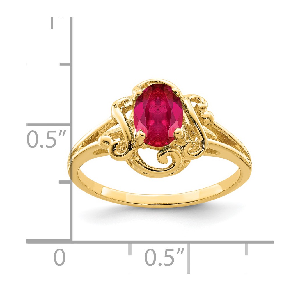14k 7x5mm Oval Ruby ring (Y2227R)