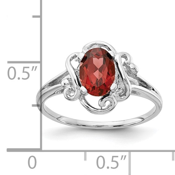 14k White Gold Garnet ring