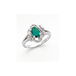 14k White Gold 7x5mm Oval Mount St. Helens ring