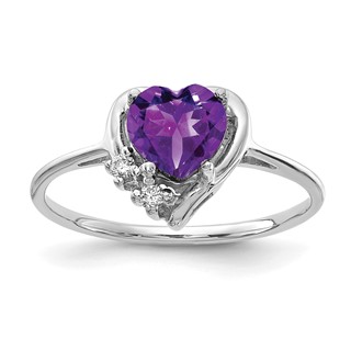 6mm Heart Gemstone & Diamond rings