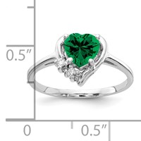 14K White Gold 6mm Heart Mount St. Helens and AA Diamond Ring view 2