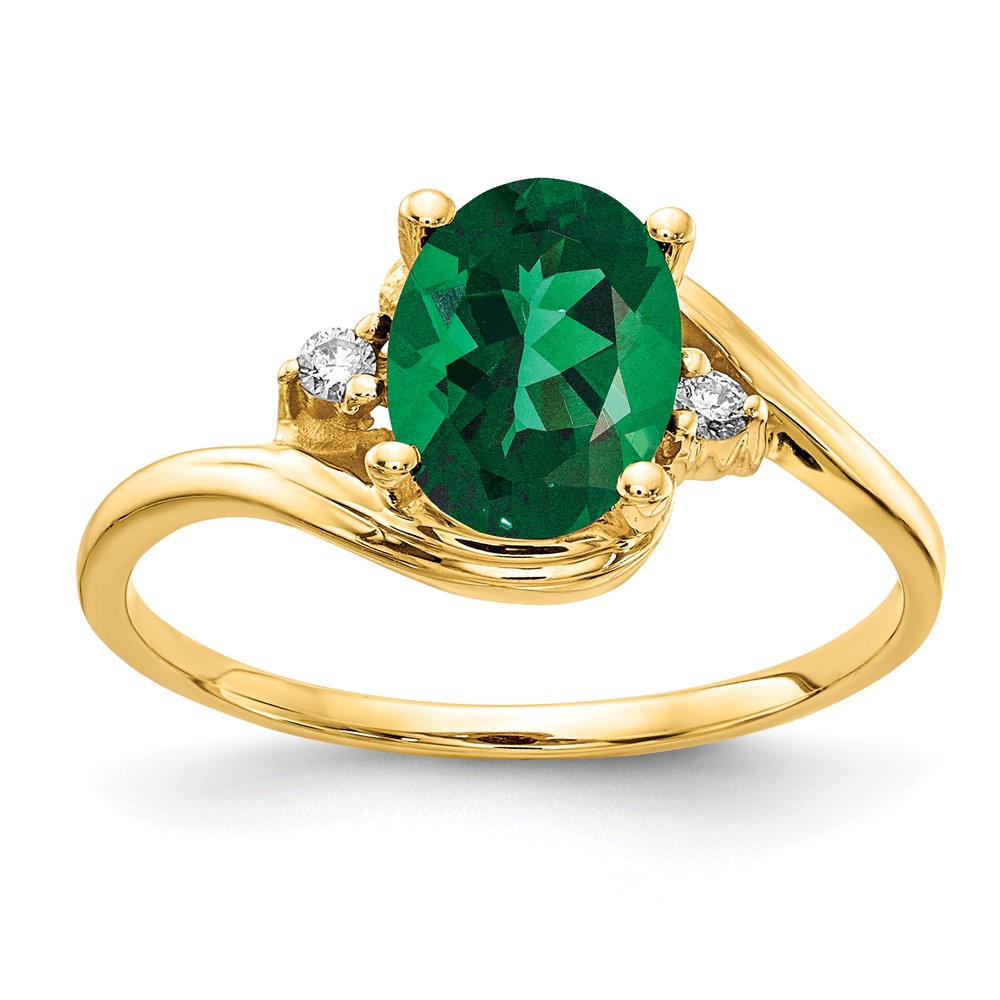 14K Yellow Gold 8x6mm Oval Mount St. Helens and a Diamond Ring