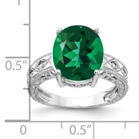 14K White Gold 12x 10mm Oval Mount St. Helens and 0.05 Carat AA Diamond Ring view 2