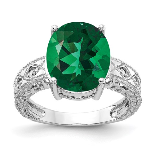 14K White Gold 12x 10mm Oval Mount St. Helens and 0.05 Carat AA Diamond Ring