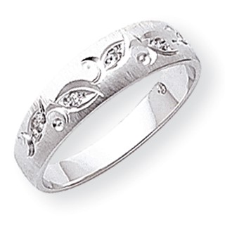 14k White Gold AA Quality Trio Mens Wedding Band