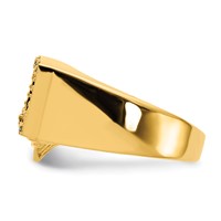 IB Goodman 14K Yellow Gold Red and Black Enameled Ring with AA Diamond Mens Poker view 3