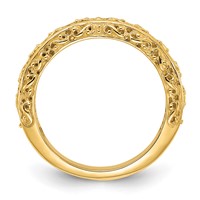 14K 3mm Yellow Gold Filigree Wedding Band view 2