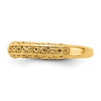 14K 3mm Yellow Gold Filigree Wedding Band view 3