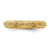 14K 3mm Yellow Gold Filigree Wedding Band view 5