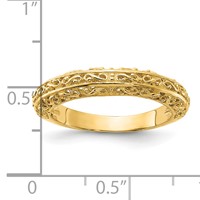 14K 3mm Yellow Gold Filigree Wedding Band view 4