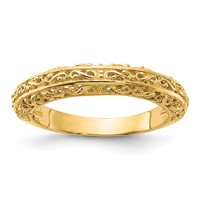 14K 3mm Yellow Gold Filigree Wedding Band view 1