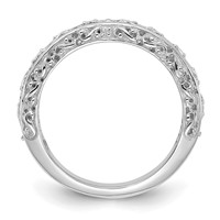 14K White Gold 3mm Filigree Wedding Band view 2