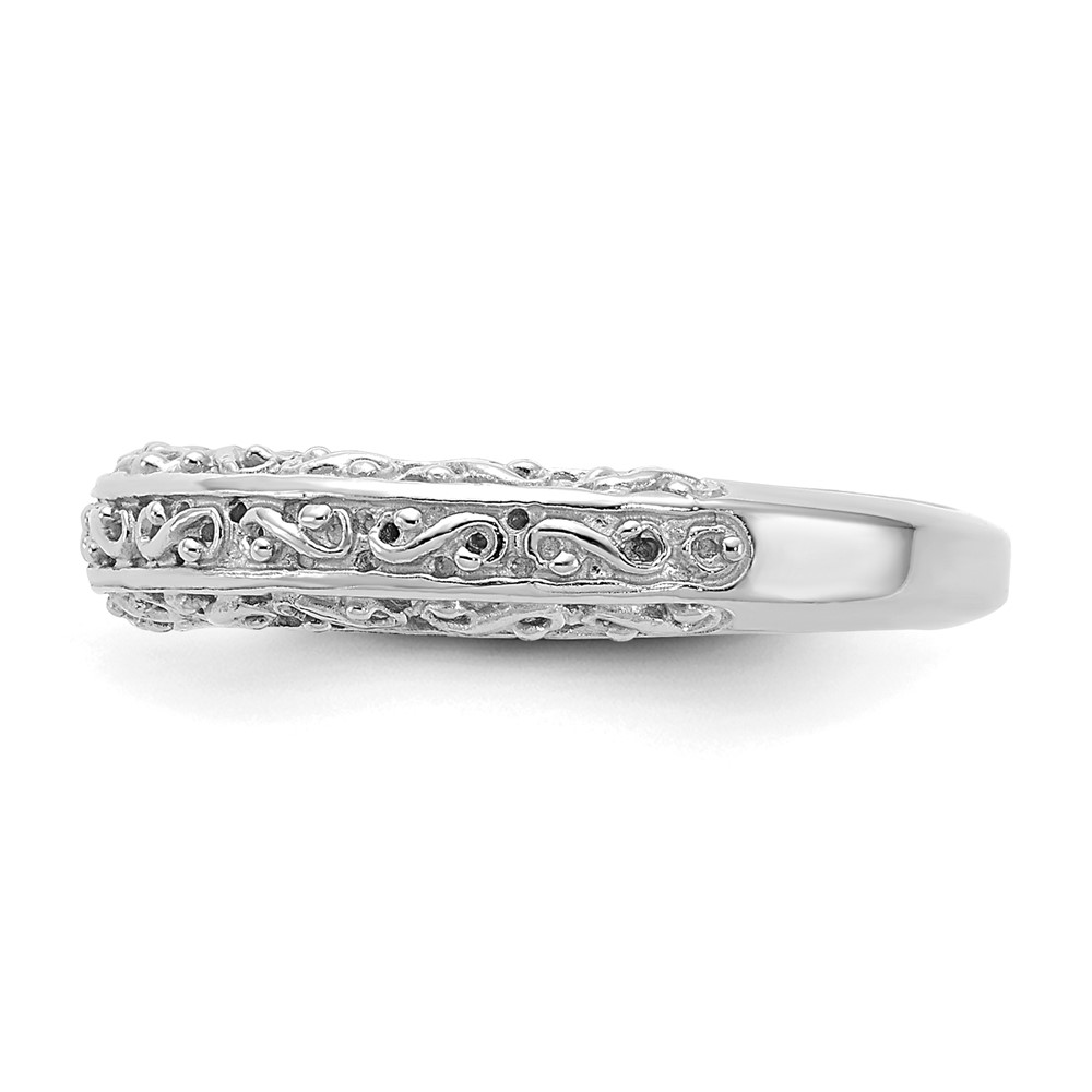 14k White Gold 3mm Filigree Wedding Band (Y3669)