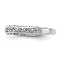 14K White Gold 3mm Filigree Wedding Band view 4
