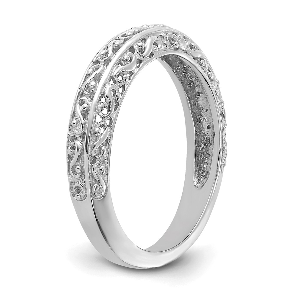 14k White Gold 3mm Filigree Wedding Band (Y3669)