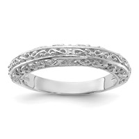 14K White Gold 3mm Filigree Wedding Band view 1