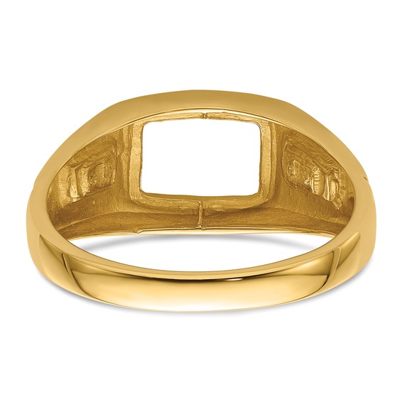 IB Goodman 14k Holds 10x8mm Barrel Onyx and 4-1.8mm Diamonds Mens Ring Mounting