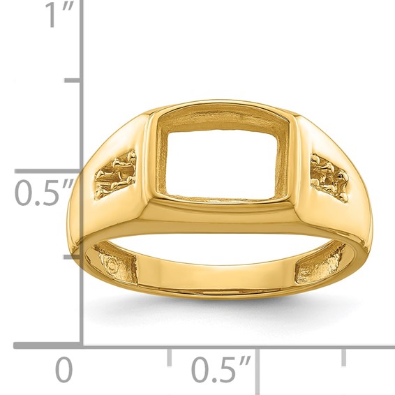 IB Goodman 14k Holds 10x8mm Barrel Onyx and 4-1.8mm Diamonds Mens Ring Mounting