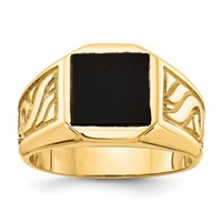 IB Goodman 14K Yellow Gold 9.25mm Square Onyx Mens Ring view 1